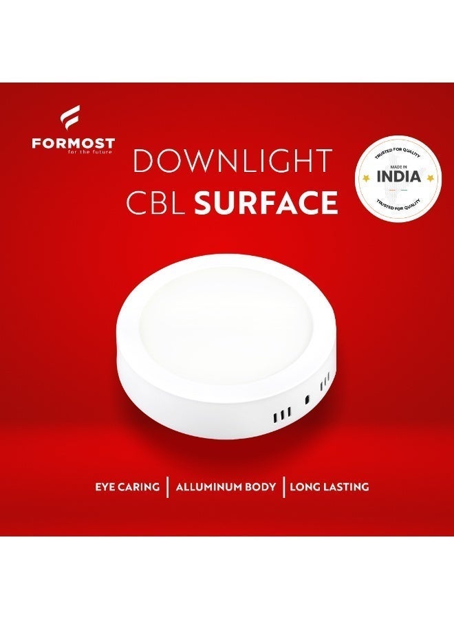 فورموست Formost 8W Round Slim LED Surface Panel Ceiling Light – Cool White | Up to 900 Lumens | 100 lm/W Energy Efficient | Aluminum Body | 4KV Surge Protection | Surface Mounted | 2 Years Warranty - Image 3