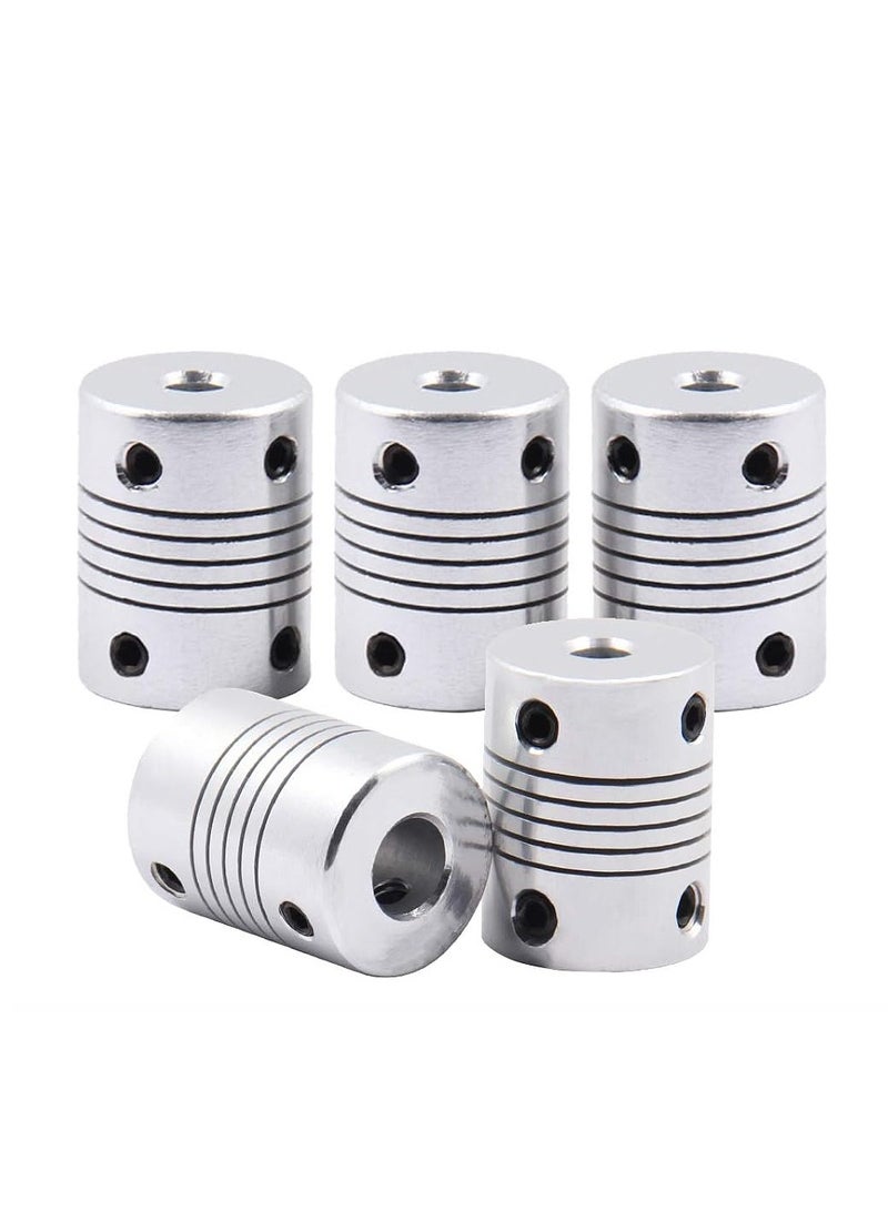 Yakumuz Flexible Couplings 5mm to 8mm (5pcs) Yakumuz Aluminum Alloy Joint Connector Compatible with NEMA 17 Stepper Motors, RepRap 3D Printer or CNC Machine, 3D Printer Accessories  - Image 1
