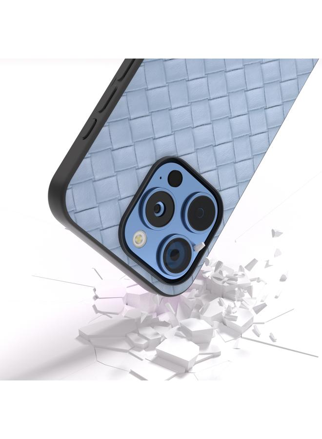 S-TOP Case For iPhone 16 Pro Black Frame Woven Texture PU Phone Case - Image 4