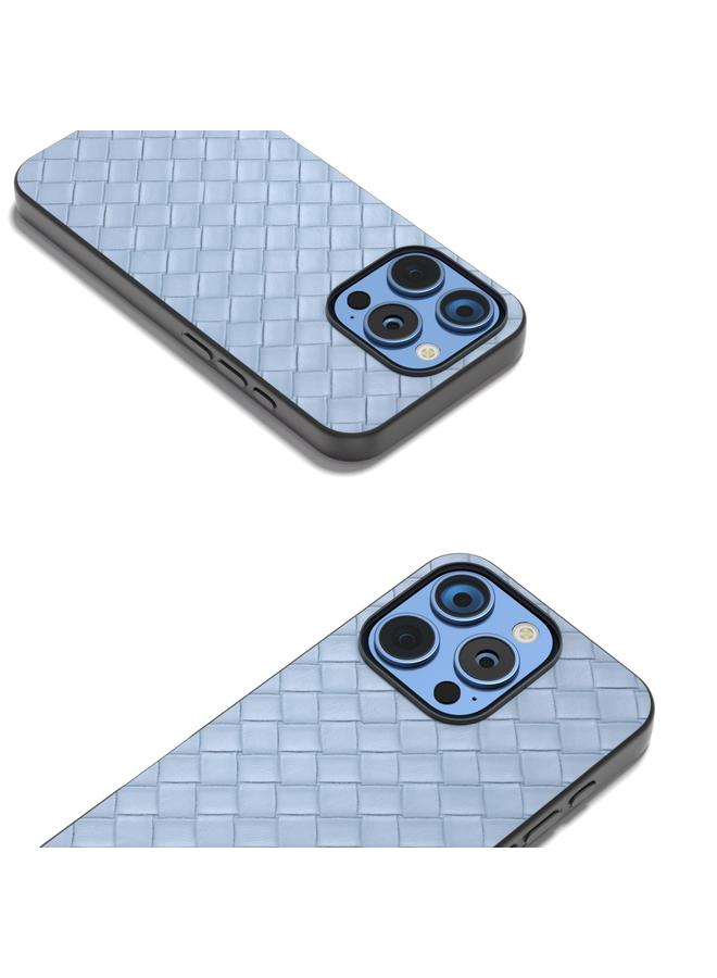 S-TOP Case For iPhone 16 Pro Black Frame Woven Texture PU Phone Case - Image 3