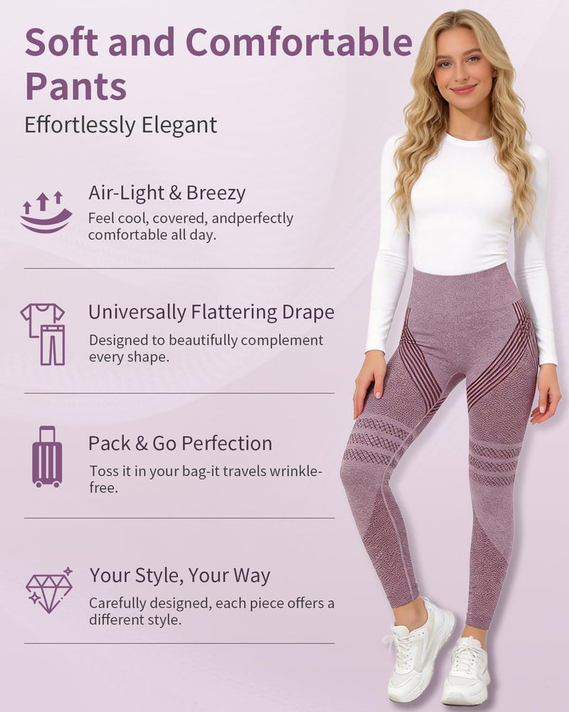 DOEUTLQ 3D Compression Leggings Anti Cellulite for Women Body Sculpt Cellulite Leggings Compression Metabolic Booster (US, Alpha, Medium, Regular, Regular, Purple) - Image 5