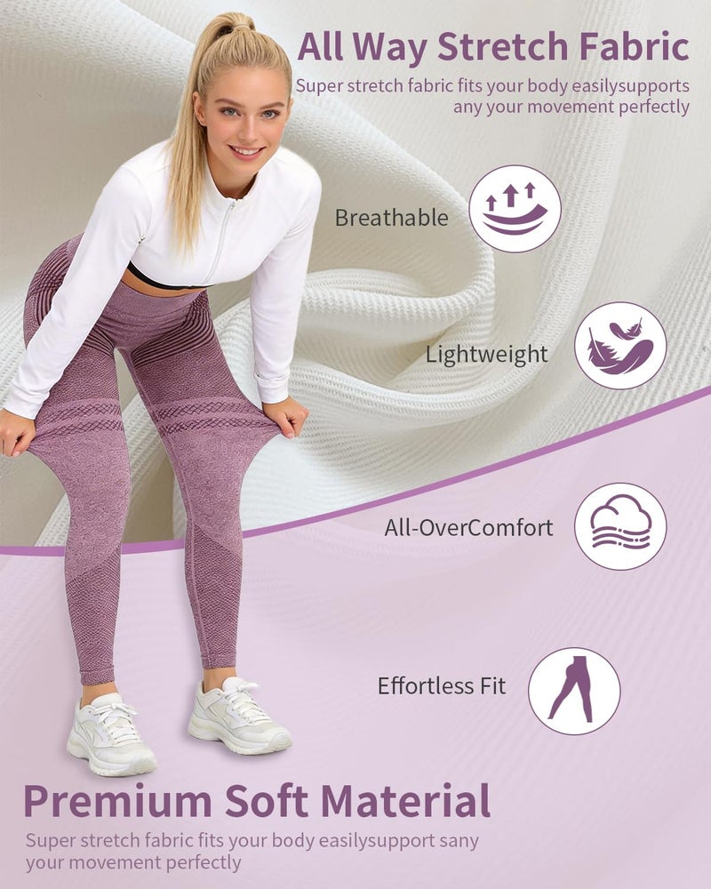 DOEUTLQ 3D Compression Leggings Anti Cellulite for Women Body Sculpt Cellulite Leggings Compression Metabolic Booster (US, Alpha, Medium, Regular, Regular, Purple) - Image 3