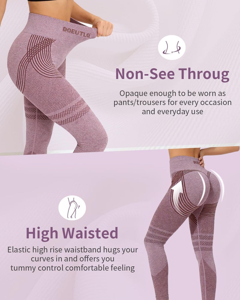 DOEUTLQ 3D Compression Leggings Anti Cellulite for Women Body Sculpt Cellulite Leggings Compression Metabolic Booster (US, Alpha, Medium, Regular, Regular, Purple) - Image 4