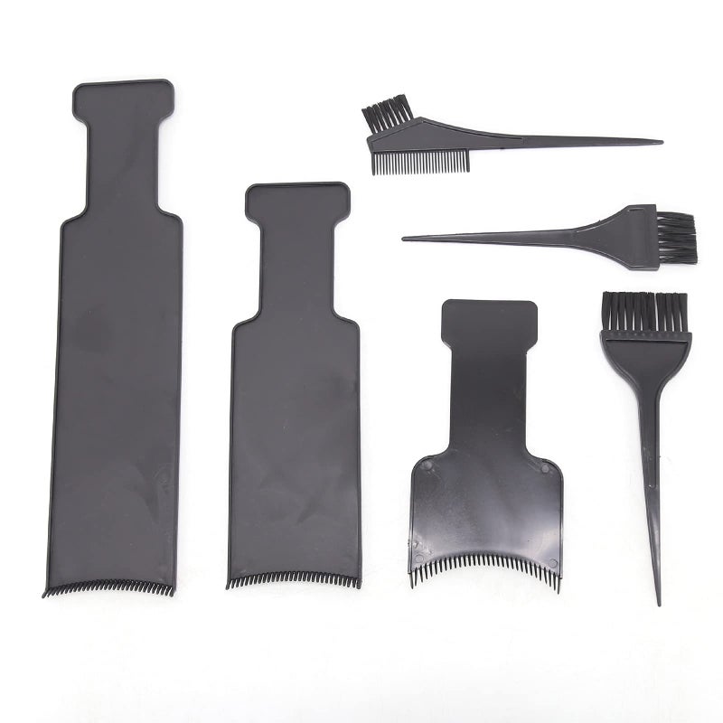 BTWTRY 6pcs Balayage Board and Brush Kit, 3pcs Balayage Highlighting Board with Teeth and 3pcs Hair Coloring Brush Flat Top Comb Board for Hair Coloring Dyeing DIY Hairdressing Tint Tool (6pcs) - Image 1