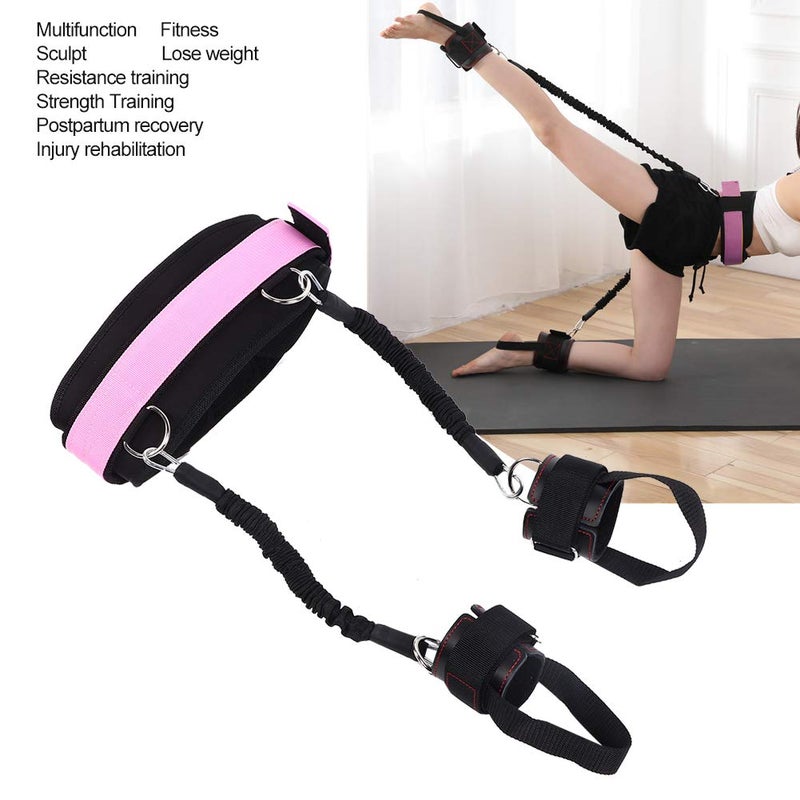 woobles Bounce Trainer Training Device Leg Strength Vertical Jump Trainer Freedom Combination Equipment, Vertical Jumping Trainer Jump Resistance Bands System Horizontal Leaping Fitness(pink) - Image 4