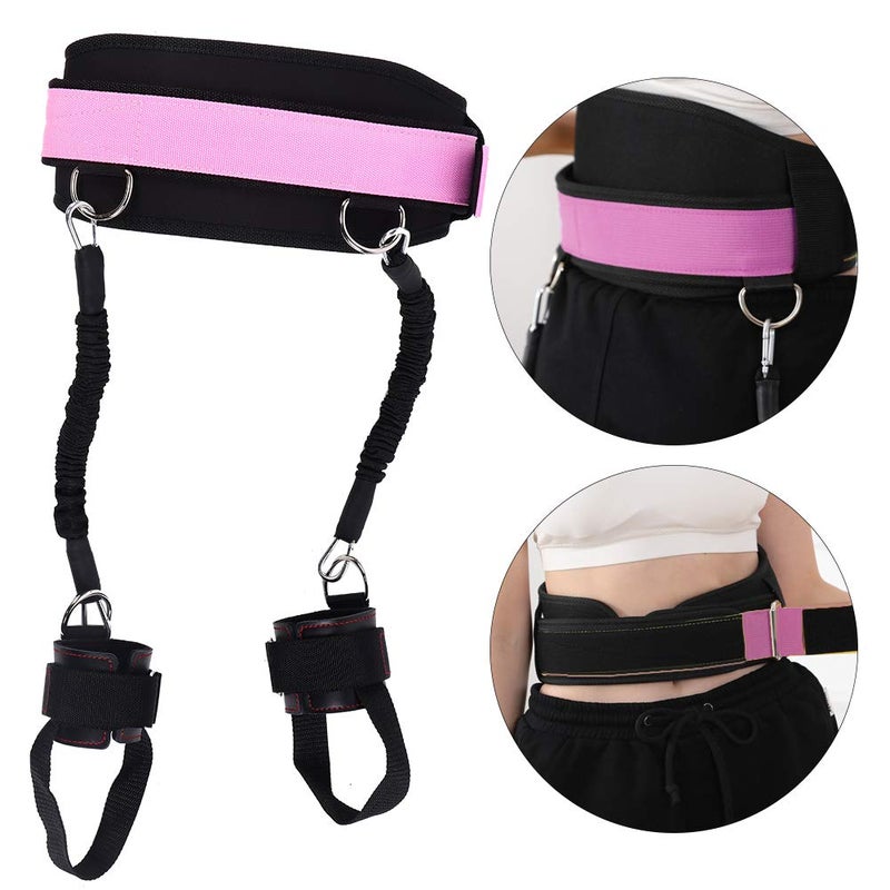 woobles Bounce Trainer Training Device Leg Strength Vertical Jump Trainer Freedom Combination Equipment, Vertical Jumping Trainer Jump Resistance Bands System Horizontal Leaping Fitness(pink) - Image 5