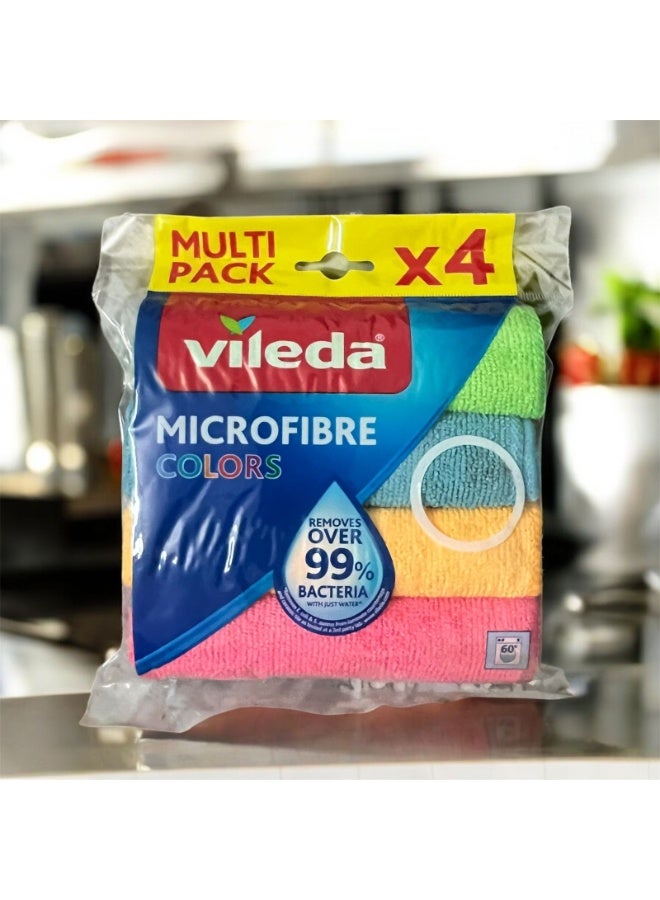 Vileda All-Purpose Microfiber Cloths 4 Colors