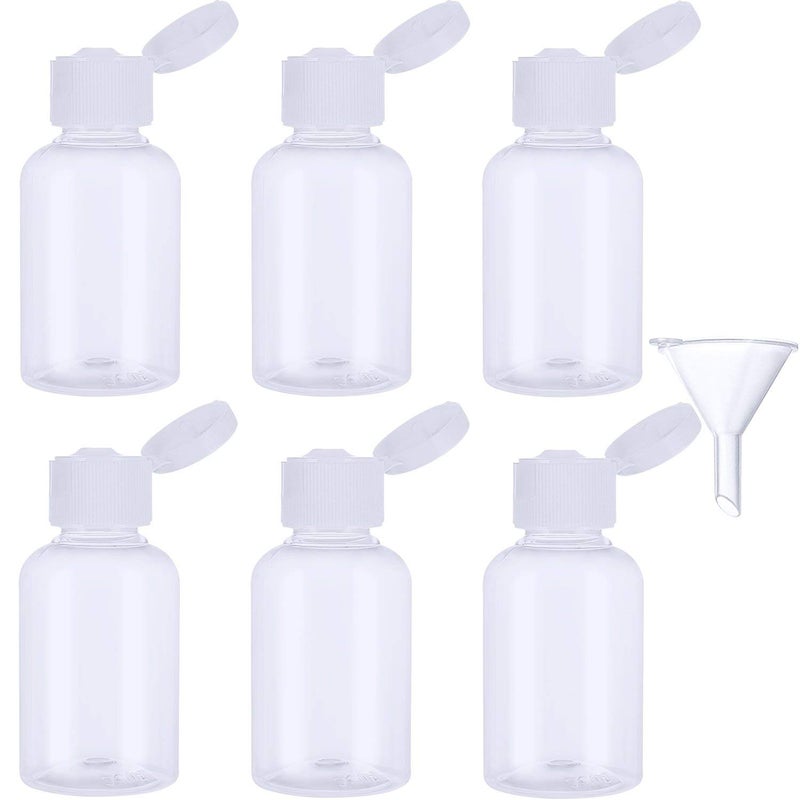 DIY Crafts DIY Crafts Pack Of 6 Pcs Design No 6 Transparent Plastic Air Flight Travel Bottle Set with Small Funne Pack Of 6 Pcs Design No 6 