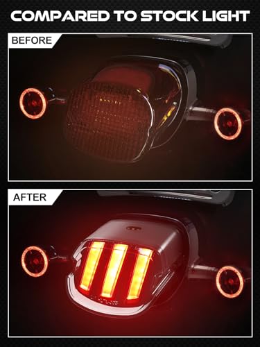 AUDEXEN LED Strobe Brake Tail Light Rear Turn Signals Motorcycle Taillights Compatible with Harley Dyna Sportster Road King Fatboy Electra Glide Heritage Softail Touring - Image 3