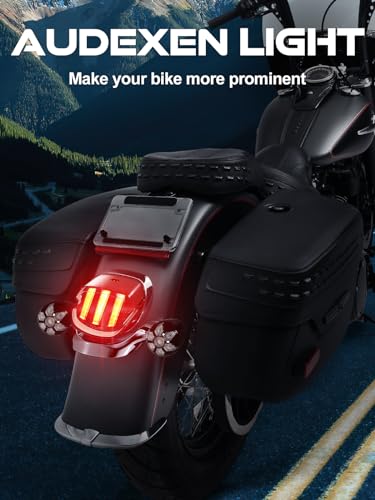 AUDEXEN LED Strobe Brake Tail Light Rear Turn Signals Motorcycle Taillights Compatible with Harley Dyna Sportster Road King Fatboy Electra Glide Heritage Softail Touring - Image 5