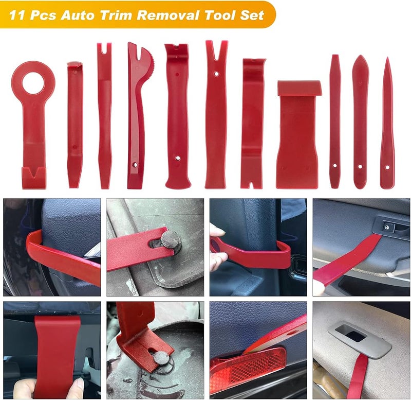 Nilight 19Pcs Auto Trim Removal Tool Set, Nylon Car Trim Panel Radio Audio Stereo Removal Tool Kit, Clip Plier Upholstery Remover Tool Set with Portable Storage Bag, 2 Years Warranty - Image 3