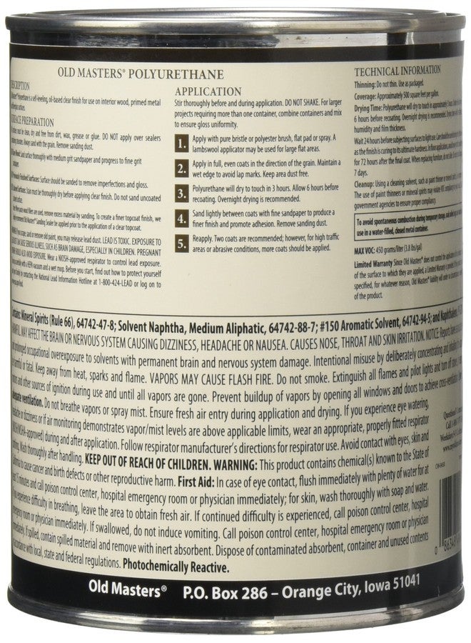 Old Masters Satin, 1 Quart 3590 Polyurethane Oil-Based Finish, 4 Count - Image 3