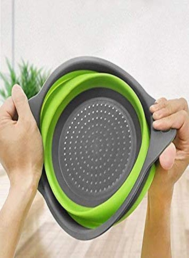 KIDINGTON Square Shape Drain Basket Collapsible Colanders Foldable Silicone Kitchen Organizer Fruit Vegetable Baskets Folding Strainers - Image 2