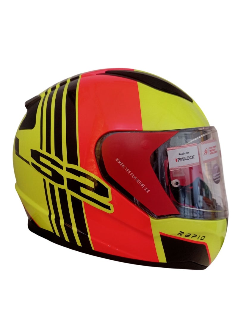 LS2 HELMETS LS2 HELMET FF353 RAPID II Full Face Racing Helmet - Color Black Orange Yellow  - Image 1