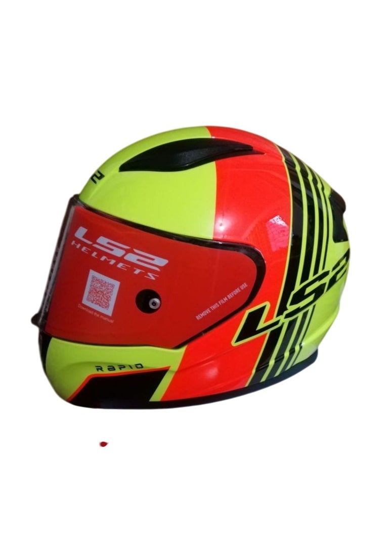 LS2 HELMETS LS2 HELMET FF353 RAPID II Full Face Racing Helmet - Color Black Orange Yellow  - Image 2