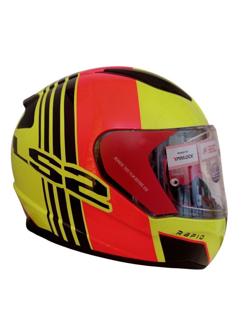 LS2 HELMETS LS2 HELMET FF353 RAPID II Full Face Racing Helmet - Color Black Orange Yellow  - Image 3