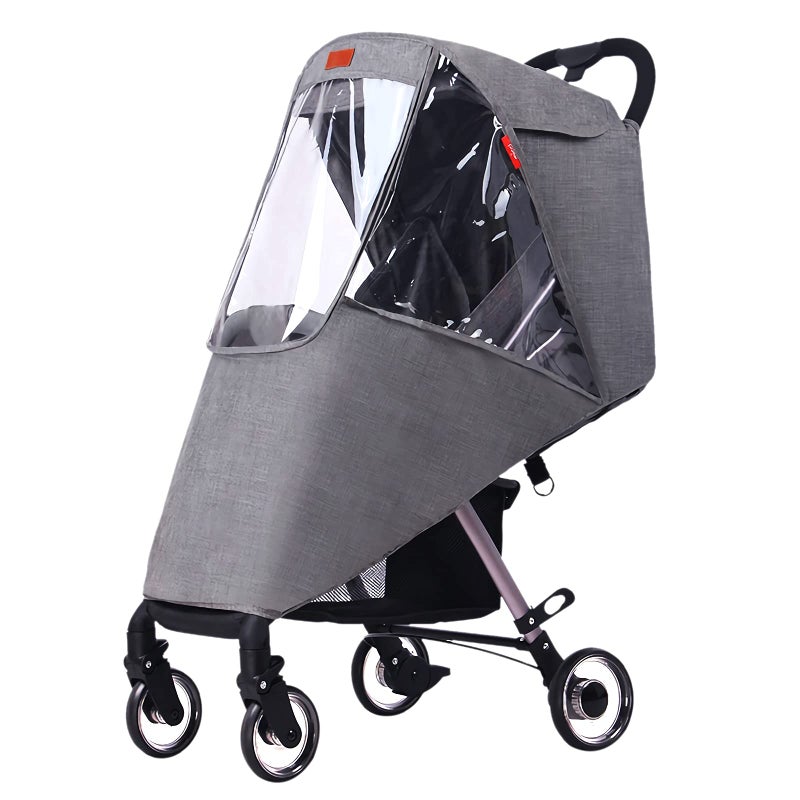 ITODA Universal Rain Cover for Baby Stroller Waterproof Windproof Rainy Weather Guard Air Holes Wind Dust Protection Breathable Shield Elastic Band Transparent Accessories with Storage Pocket - Image 1