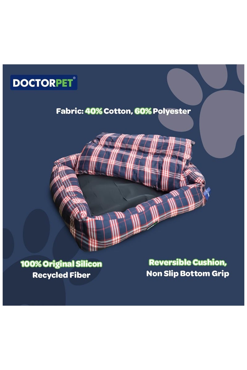 DOCTERPET Doctor Pet Danish Series Rectangle Pet Bed XLarge - 110x80x22cm - Waterproof Cooling Fabric, Reversible Cushion, Non-Slip Base - Ideal for Large Dogs & Outdoor Use - Image 4