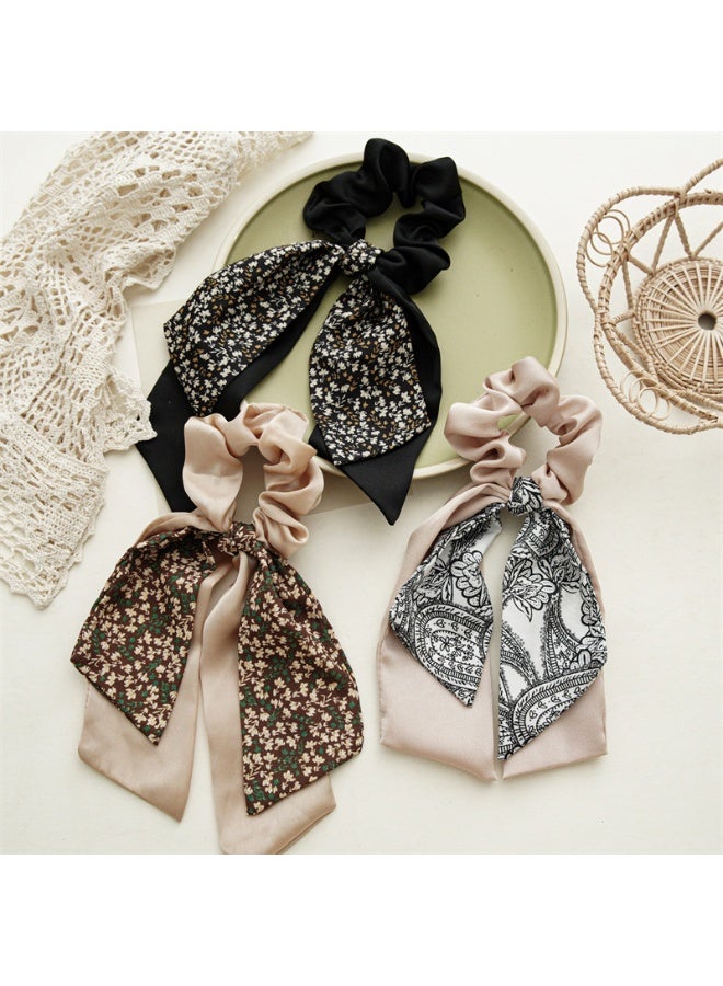 إسكدنيا إكسسوار رباط شعر مزخرف بطبعة زهور للفتيات، بأسلوب متنوع يناسب إنستغرام - Image 4