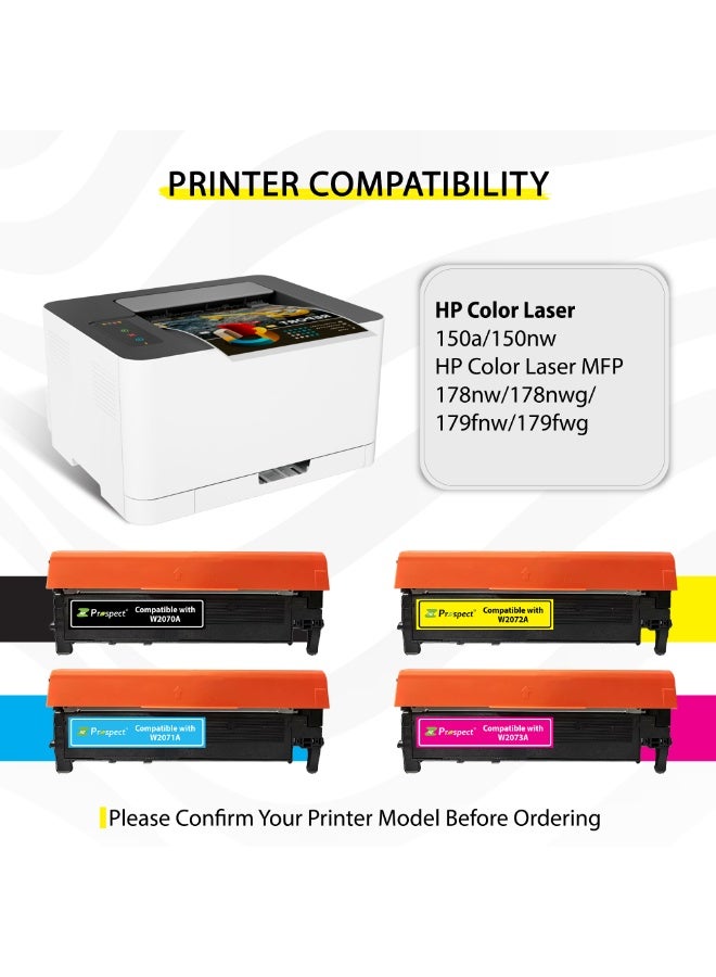 Prospect Toner 117A Set W2070 W2071 W2072 W2073 Laser Compatible Cartridge with HP 117A  for HP laser Color Printer HP Color Laser 150a 150nw  MFP 178nw 178nwg 179fnw 179fwg - Image 4