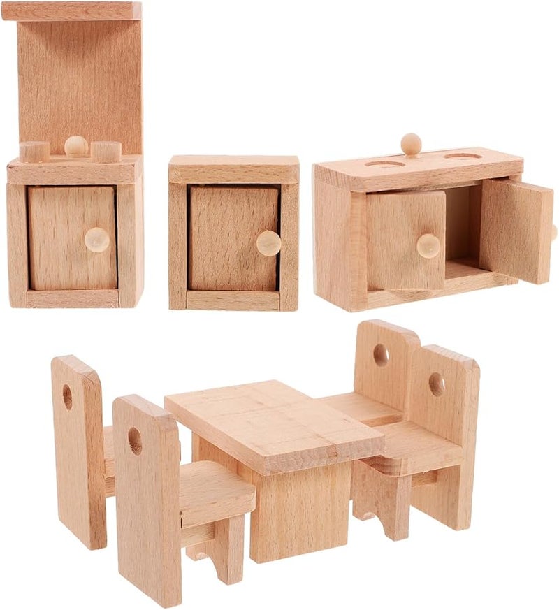 Miniature Doll House Kitchen Furniture Set Realistic Tiny Dollhouse Accessories Playset - Image 1