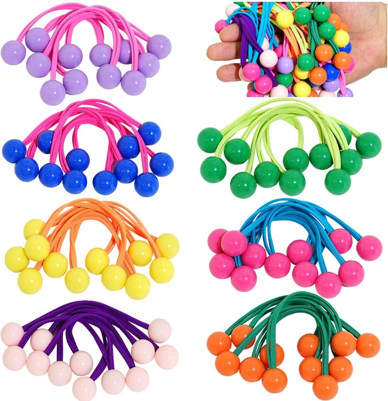 42-piece two-color ball hair band, multi-color transparent bubble ponytail elastic hair accessories (7 colors optional) Universal for adults and children - Image 1