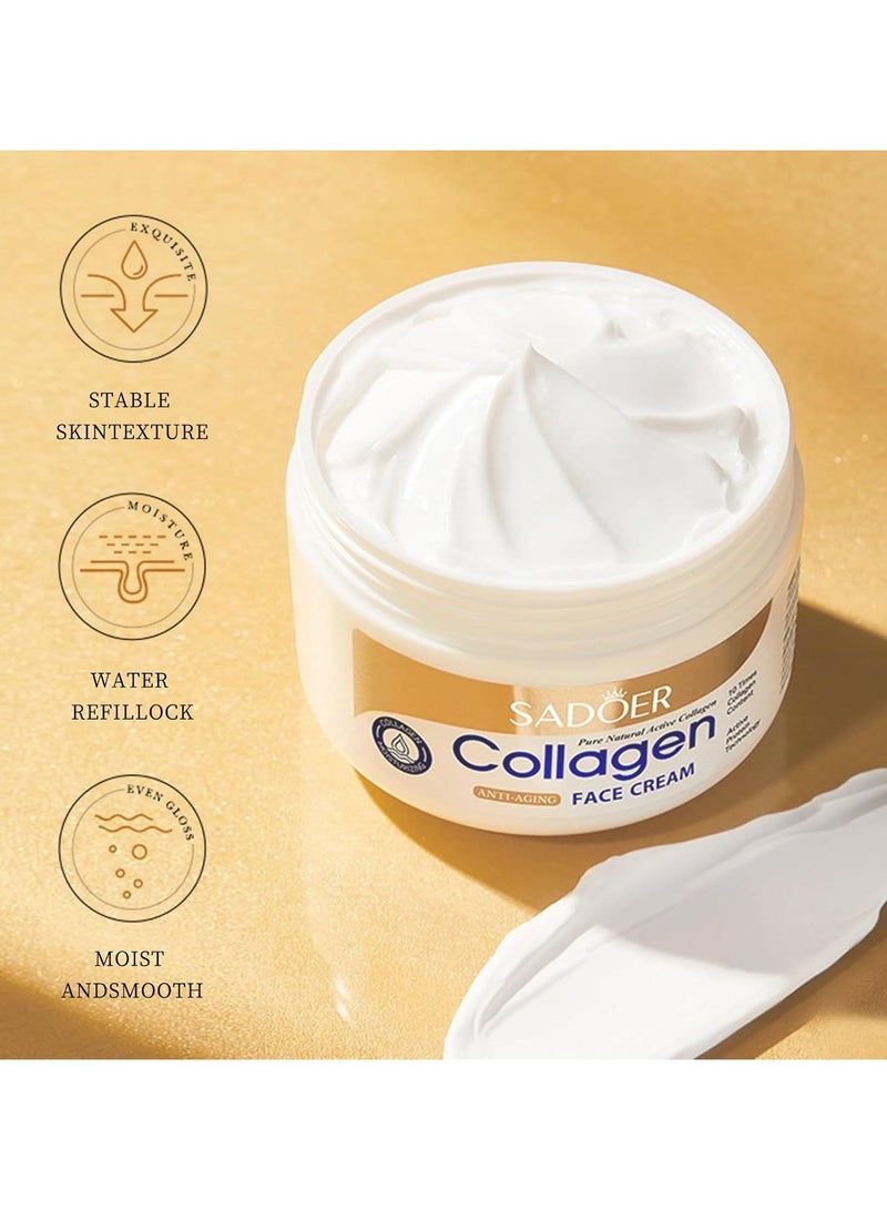 SADOER Collagen Skin Care Set, 6 Pcs Anti Aging Facial Care Sets for Women, Firming Skin, Shrink Pores, Smooth Wrinkles, Moisturizing Skin Care Kit Include Face Serum and Face Cream - Image 3