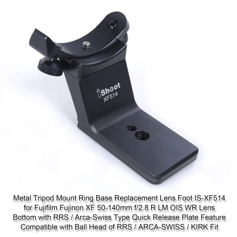 iShoot Metal Lens Collar Replacement Base Foot Stand Adapter for Fuji XF 50-140mm F2.8 R LM OIS WR Telephoto Lens Tripod Mount Ring-Bottom is Camera Quick Release Plate Feature - Image 2