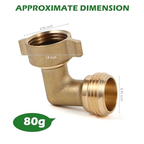 GGTE 90 Degree Water Hose Elbow for RV with Easy Grip Connector RV Drinking Water Hose Adapter for RV City Water Inlet Connection City Water Hookup for Camper Residential Outdoor 1 pack - Image 2