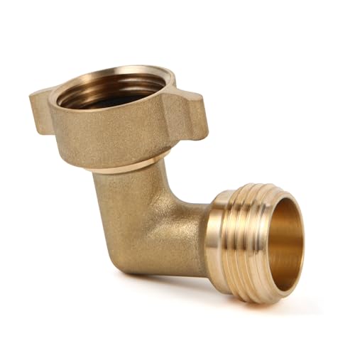 GGTE 90 Degree Water Hose Elbow for RV with Easy Grip Connector RV Drinking Water Hose Adapter for RV City Water Inlet Connection City Water Hookup for Camper Residential Outdoor 1 pack - Image 1