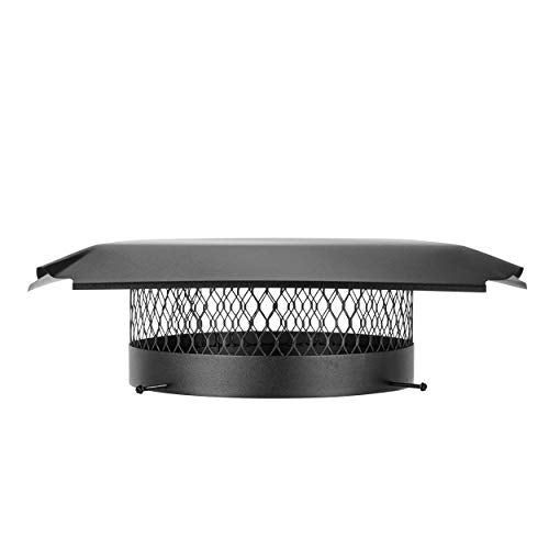 HY-C Draft King CBO16 Round Bolt On Black Galvanized Steel Single Flue Chimney Cap, 16" Diameter - Image 1