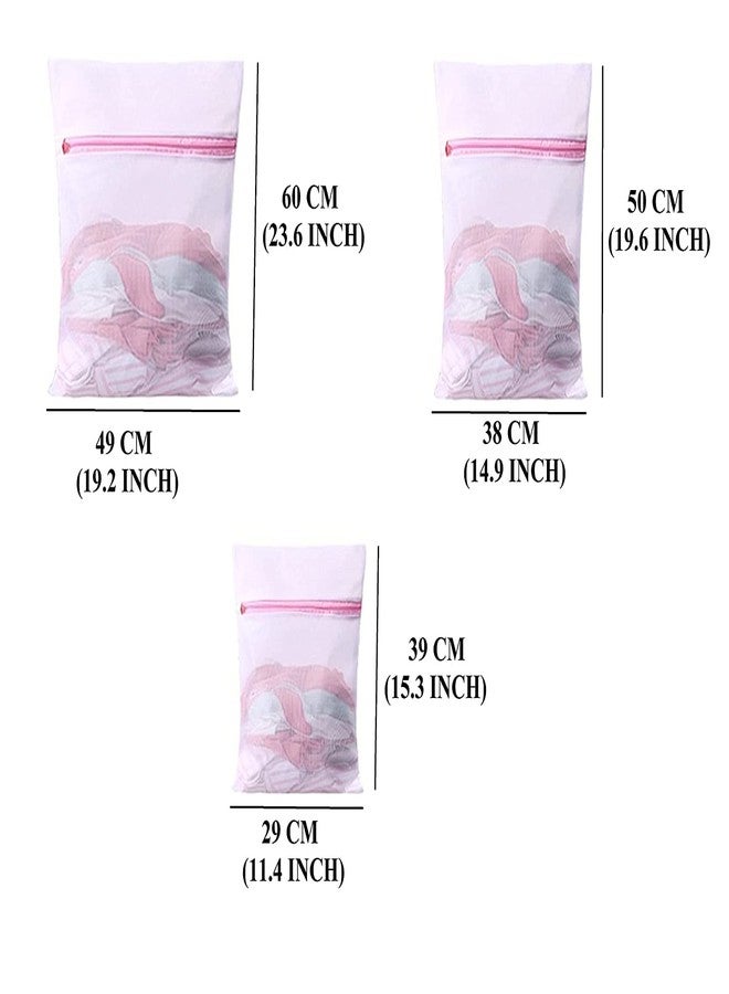 MARMIX 3 Pcs (S1/M1/L1) Mesh Laundry Washing Bags With Premium Rust Free Zipper, Storage Bag, Store Dirty Clothes, Washing Bags, Blouse, Bra, Hosiery, Lingerie, Stocking, Jeans (polyester) - Image 2