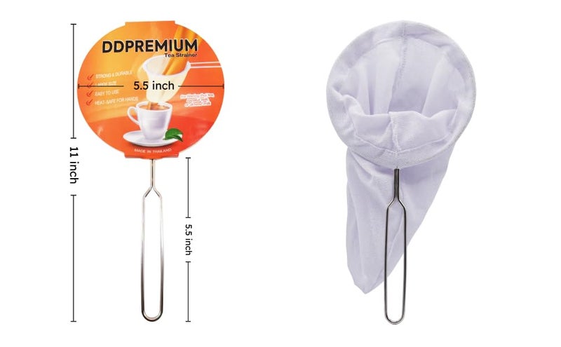 DDPREMIUM Tea Filter Reusable Stainless Steel Strainer, Friendly Using Durable, for a Healthier Tea Experience - Compatible with All Tea Types Includes Coffee Strainer Colador de Cafe Size 5.5 Inches - Image 2