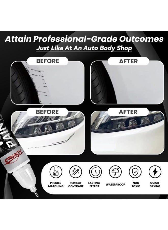 xdotoar White Car Paint Touch Up Pen, Color Accurate Touch Up Paint for Cars, Professional Automotive Paint Scratch Repair, Lasting Auto Scratch Remover, Quick Drying, Easy to Use, Safe and Non-toxic - Image 2