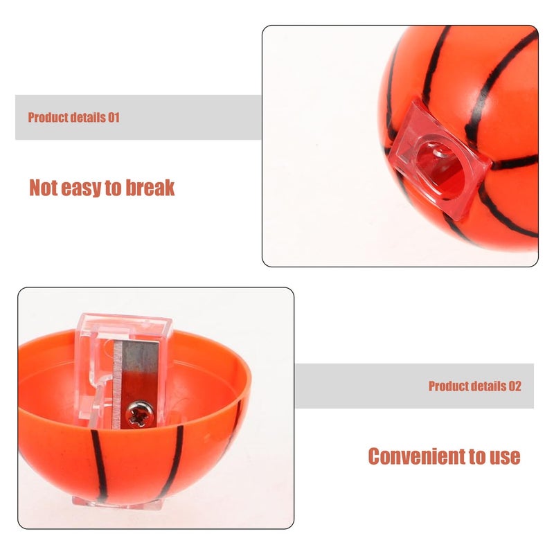 20Pcs Basketball Shaped Pencil Sharpeners Portable Handheld Reusable School Art Supplies - Image 4