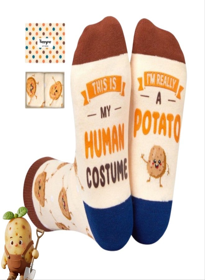 Happy Pop HAPPYPOP Potato Gifts for Adult - Funny Potato Socks, Christmas Food Foodie Gifts, Gift for Potatoes Lovers, Plant Socks - Image 1
