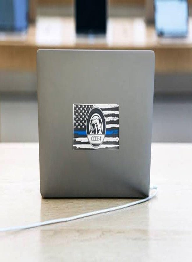 ColisPar 3pcs Car Decals Stickers US Flag with Thin Blue Line and Skull Laptop Car Stickers, Honoring Police Support Law Enforcement Stickers Van Trucks Motorcycle Laptop Decals Skateboard Bike Bumper Window - Image 3