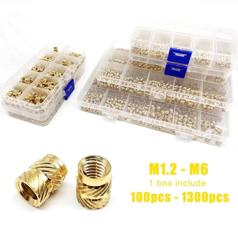 2sets Brass Copper Embedment Insert Nut Kit for Hot Heat Melt Injection 3D Print Twill Knurled Thread(M2 400pcs) - Image 3