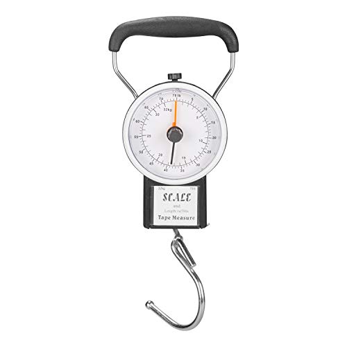 AMBSS SYS Manual Luggage Suitcase Scale with Built-in Tape Measure Weighs Bags to 75lbs.- Up to 39" Long - Black-One Size - Image 1