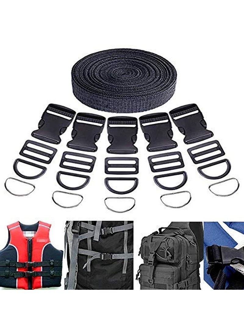 DIY Crafts Diy Crafts CTDIYHI47886 and Tri Glide Slides and D Rings With 1 Roll 5 Yards Nylon Webbing Straps 4roll Pack of 41 Design No 4 Pack of 41 Multicolor  - Image 2