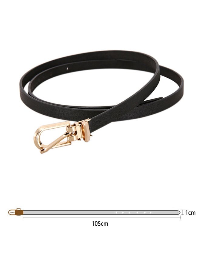 HAWAWA 4 Pack Women Skinny PU Leather Belts Slim Thin Belt for Dresses Jeans Pants Ladies Girls Small Waist Belt 1CM Width - Image 2