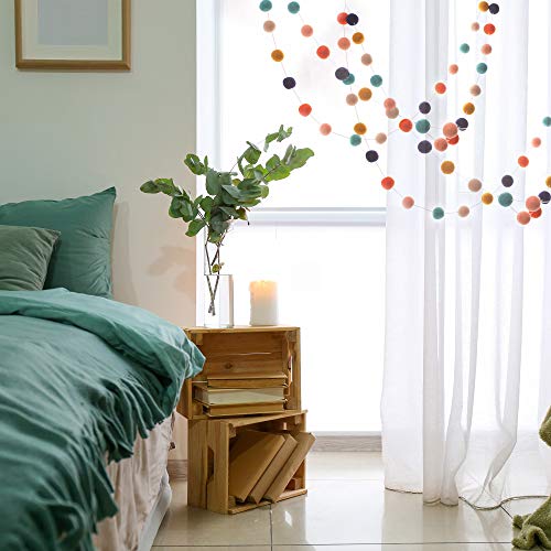 Glaciart One Felt Ball Garland - 12 Feet, 40 Balls, 6 Arizona Colors, Pom Pom Decorations, Nursery Decor, Bunting, Birthday Party, Easter, Photo Prop - Image 4