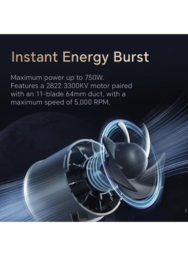Booster مجفف وم blower هواء توربو لاسلكي – جهاز تنظيف محمول قابل لإعادة الشحن عالي السرعة للسيارات، المنزل، المكتب، والإلكترونيات مع تدفق هواء قابل للتعديل ووضع توربو - Image 5