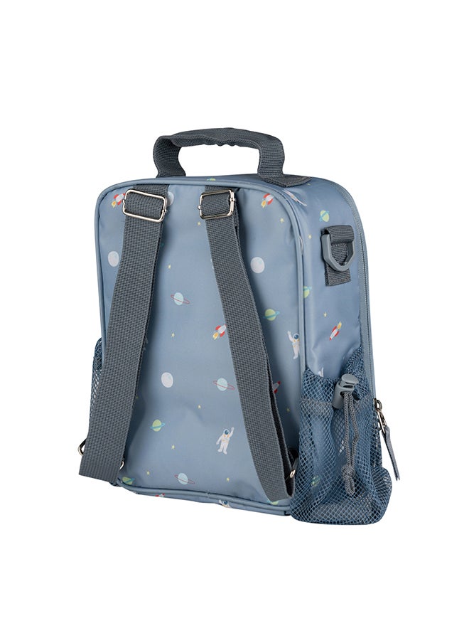 Citron - Insulated Lunch Bag Backpack For Kids School, Non - Toxic Material, Reusable Lunch Bag - Spaceship Dusty Blue - Image 1