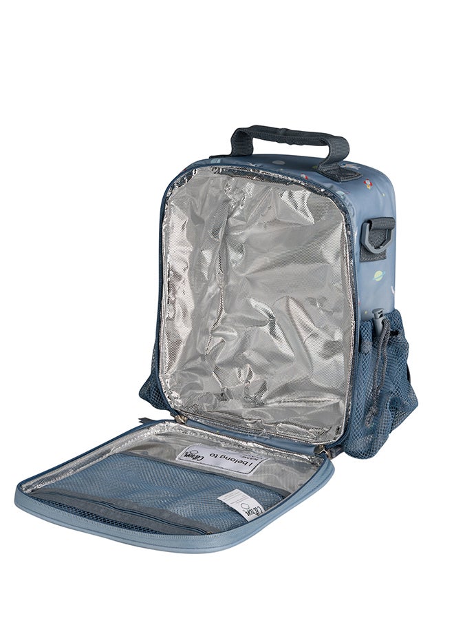 Citron - Insulated Lunch Bag Backpack For Kids School, Non - Toxic Material, Reusable Lunch Bag - Spaceship Dusty Blue - Image 1