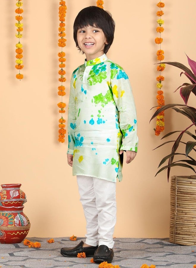 POLKA TOTS Premium Kurta Pajama for Kids Boys | Jubba for Kids Kurta Pyjama Set for Boys | Sherwani for Boys | Traditional Outfit | Wedding Celebration & Indian Festive Clothing Set|Multicolor - 5-6 Y - Image 3