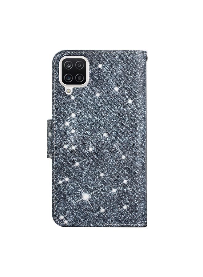 اس-توب جراب لهاتف Samsung Galaxy A12 من الجلد بتصميم أفقي مرسوم مع حامل وفتحة للبطاقات ومحفظة - Image 3