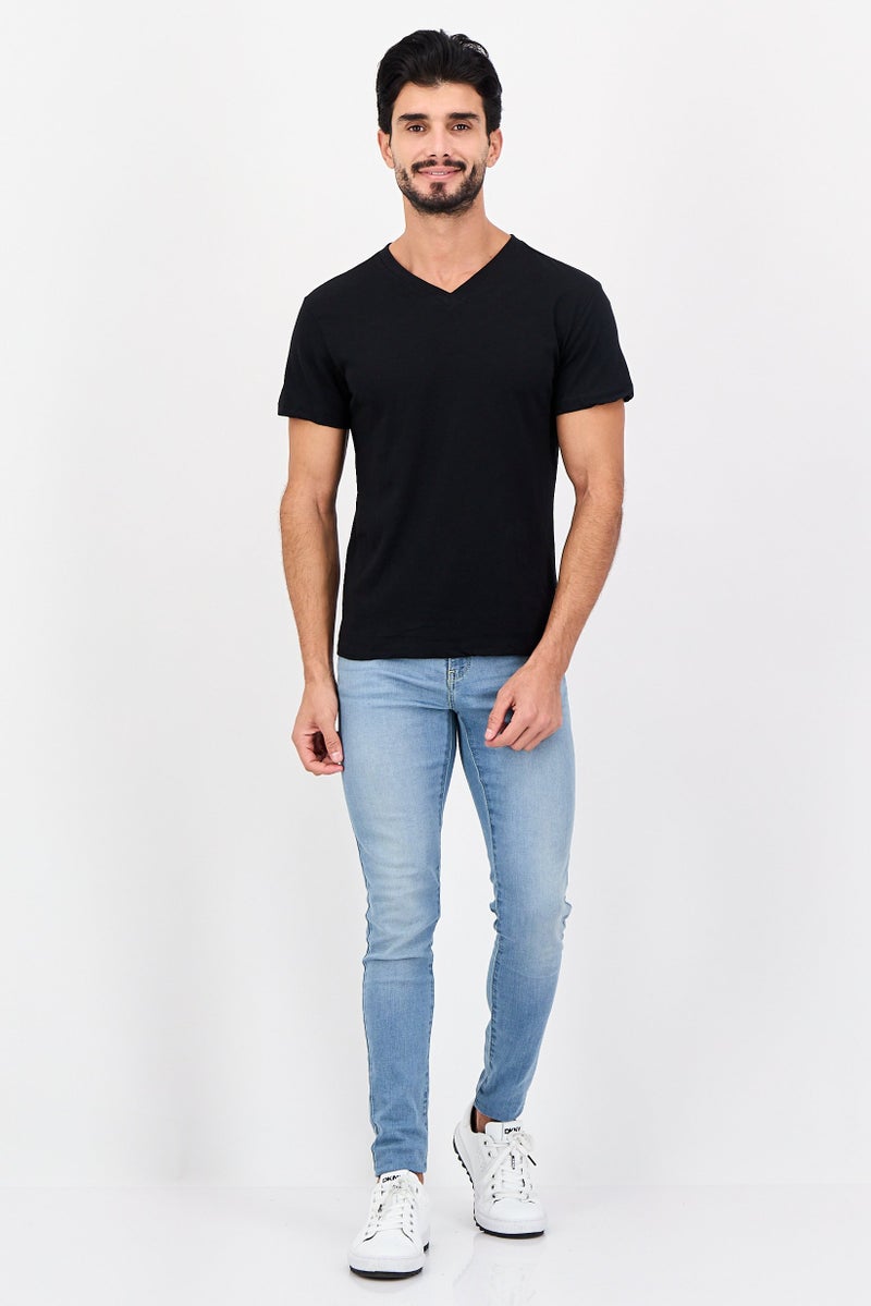 Frye Men 4 Pieces V-Neck Brand Logo Short Sleeve T-Shirt, Black - Image 4