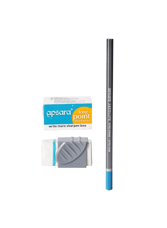 Apsara Absolute Pencil, Hexagonal Body for Strong Grip, Extra Strong & Easy Sharpening, Good Handwriting, Free Sharpener & Eraser, Breakage Resistant (Pack of 20) - Image 2