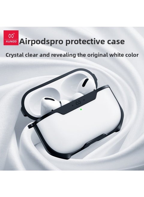 Xundi Airpods Pro Protective Case For Apple 3 Generation Protective Case 1/2 Generation Case Silicone Headset Bag 3-Color:Black-Applicable Model:airpods Pro2（2022）